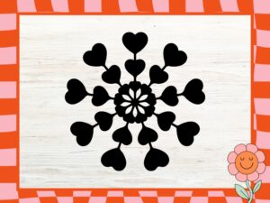 Love Heart Flower Heart Circle, SVG, Wedding, Valentine, Couple,