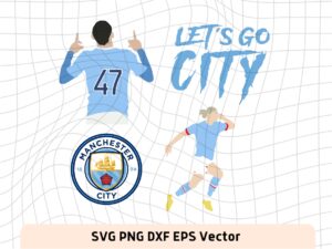 Manchester city SVG, Let's go city png, eps vector
