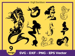 Mermaid SVG Bundle, Mermaid PNG, Mermaid Cricut Image