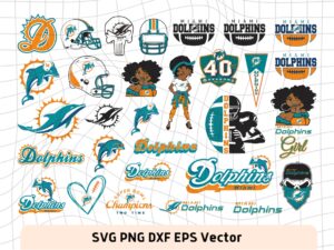 Miami Dolphins Design Logo Icon Symbol and More, SVG, DXF PNG EPS