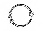 Paw Circle Frame Monogram SVG