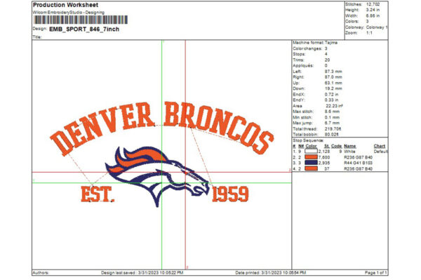 Preview 3 3 Vectorency Denver Broncos Embroidery Design, NFL Logo Embroidery Design, Denver Broncos NFL Embroidery, American Football, Machine embroidery designs, Digital Download