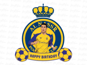 Ronaldo Cake Topper PNG, Al Nassr Happy Birthday Party Design