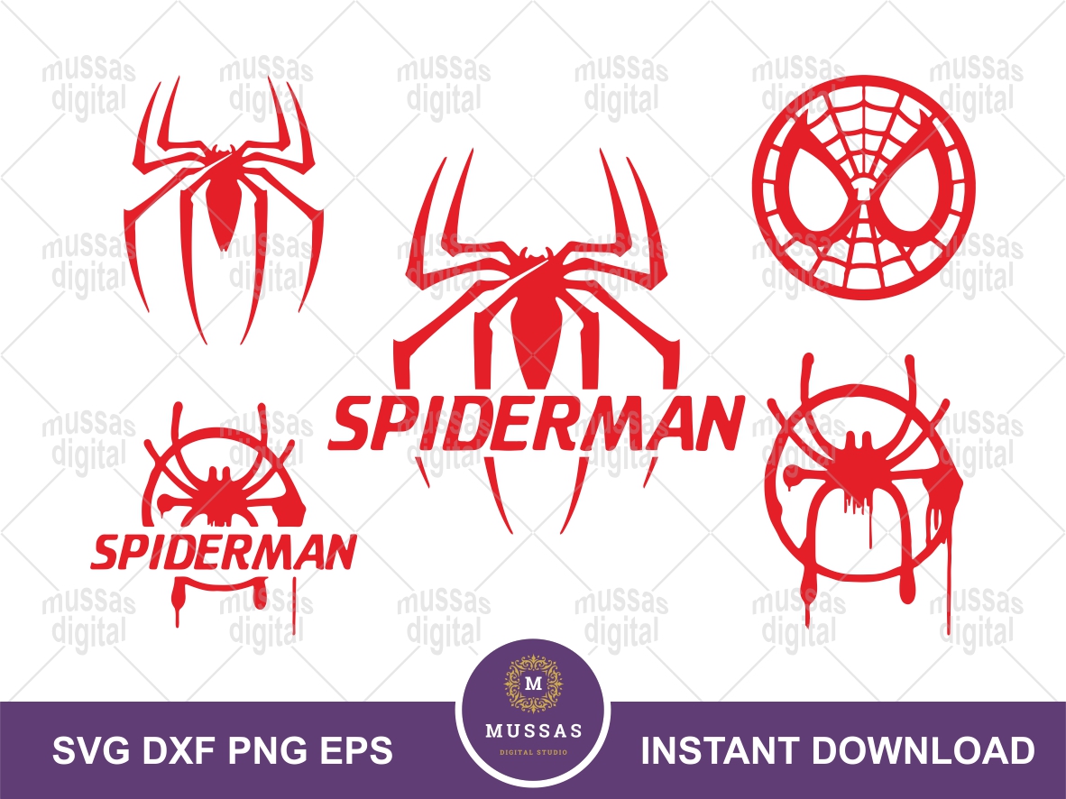 Spiderman Symbol Clipart, Miles Morales Laser Cut, SVG Monogram