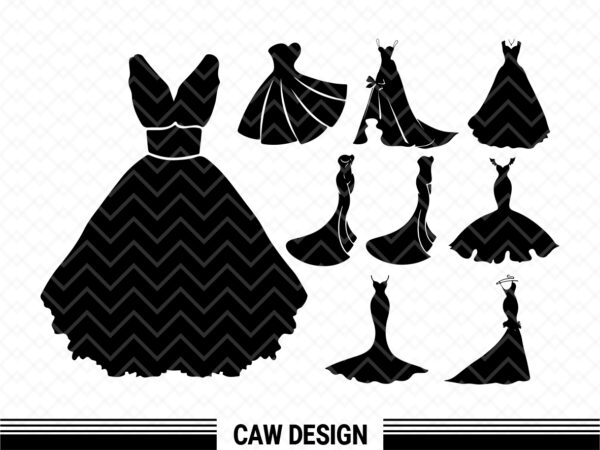 Wedding Dress Svg Wedding Dress Silhouette 5470