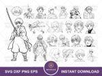 Zenitsu Agatsuma Demon Slayer Digital Artwork Outline Anime SVG