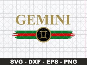 Zodiac Signs Gemini SVG File, Gucci Gemini Shirt Design