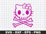hello kitty skull svg cricut, hello kitty outline vector