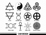 pagan symbols for the elements, pagan svg, yin yang, air clip art