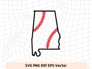 Alabama Outline Baseball Clipart Image, SVG, PNG