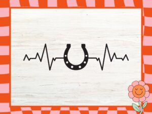 Boost Your Luck with our Heartbeat Line Horseshoe SVG - Get Noticed and Transform Your Designs!