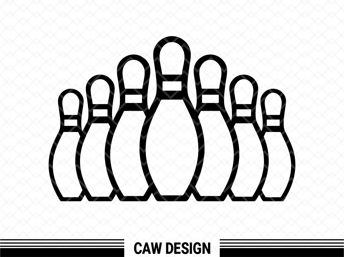 bowling pins clipart black and white