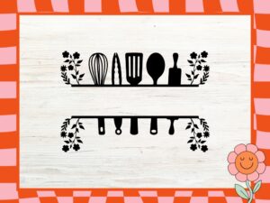 Chef SVG file kitchen tools for Cricut Home Decor Project