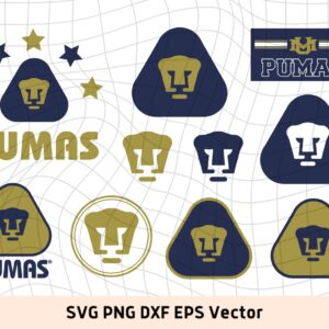 Club de Futbol PUMAS SVG, Los Pumas de la UNAM, Mexican soccer team Pumas, Image of the Pumas. Instant Download Digital File