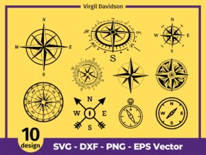 Compass SVG Cricut, Compass Rose, Nautical Compass