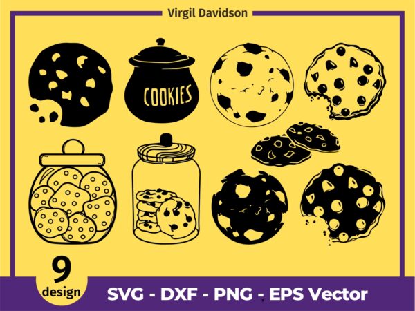 Cookie SVG Vector Image, Cookie Silhouette, Biscuit SVG, Baking ...