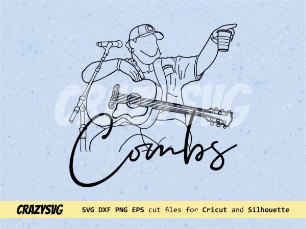 Country Singer, Luke Combs SVG, Instant Download | Vectorency