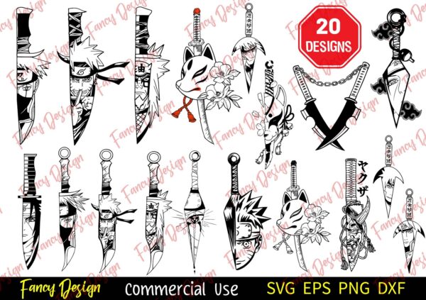 Cover 01 1 Vectorency Anime Knife SVG, Naruto Knife SVG, Naruto blades, Naruto SVG