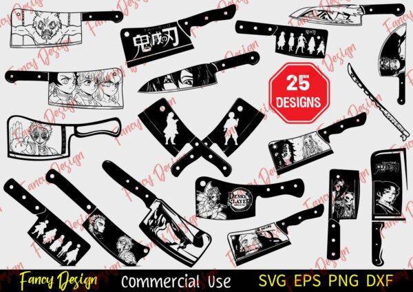 Cover 01 Vectorency Anime Knife SVG, Demon slayer Knife SVG, Demon slayer blades, Naruto SVG