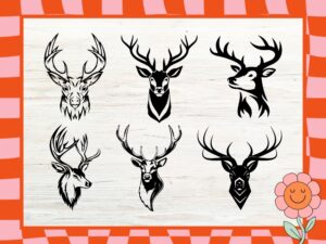 Deer Head SVG Bundle, Deer Head Cricut, Us Buck Head
