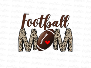Football mom png Image, Football Leopard Letter Design
