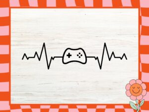Gamers, Joystick SVG, Heartbeat Line Controller