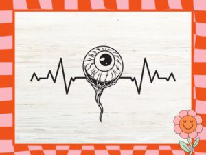 Get the Heartbeat Line Eyeball SVG - High-Quality SVG File for Your Creative Projects!