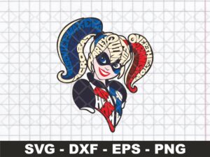 Harley Quinn's Unique Design, Suitable for Cricut T-Shirt Design, SVG, PNG, EPS