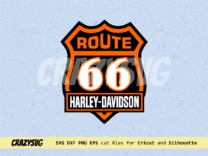 Harley Route 66 Davidson Decals Files Download, SVG, EPS, PNG file