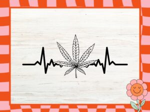 Heartbeat Line Marijuana Leaf SVG Cricut design - Perfect for crafting enthusiasts!