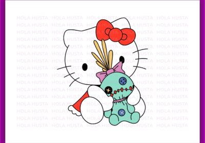 Hello Stitch Kitty SVG Clipart, Hello Kitty with Stich Doll Horror