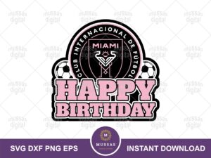 Internacional Club de Futbol Miami Cake Topper Birthday Printable vector