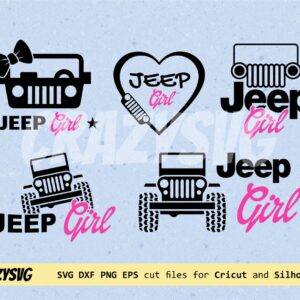 Jeep Barbie SVG, PNG, EPS, Barbie DXF