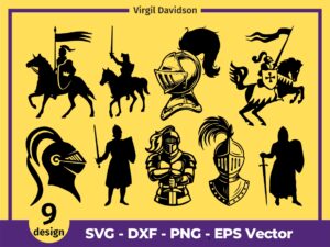 Knight SVG Knight Silhouette Clipart Image Vector