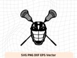 Lacrosse stick and helmet Clipart Design Instant Download