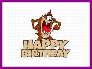 Looney Tunes Tasmanian Devil Cake Topper, Happy Birthday Devil Printable