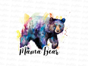 Mama bear colourful png Clipart Graphic