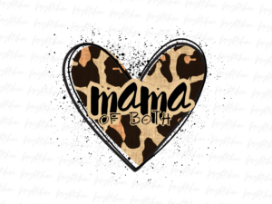Mama of both Leopard heart PNG Design