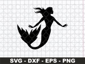 Mermaid Silhouette SVG Vector Image