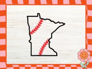 Minnesota Baseball Power Outline SVG