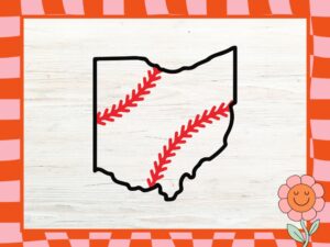 Ohio Outline Baseball SVG Design for Cricut and Silhouette Craft Clipart Files (SVG, DXF, PNG, EPS)