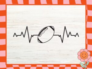 Premium American Football Heartbeat Line SVG - Enhance Your Game Day Experience!
