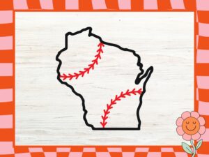 Premium Wisconsin Outline Baseball SVG Design Bundle - Compatible with Cricut Machines and Silhouette Cameos - SVG, DXF, PNG, EPS Files Included