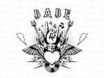 Retro Rock Babe Png Design Download