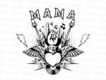 Retro Rock Mama PNG Sublimation Design