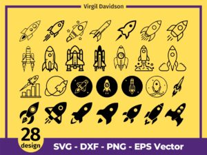 Rocket SVG Bundle - Space Rocket Svg, Space Craft Svg, Shuttle