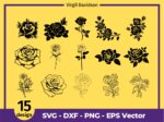 Rose Cricut Image, Flower PNG, Rose Outline Cricut, Roses, Cut Files