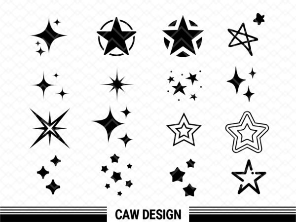 Stars Digital Files, Different Stars, Stars Cut SVG Files, Emoji Stars ...