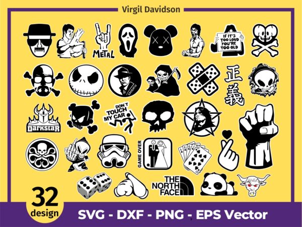 Sticker Pack SVG Collection, Vector Design, Skull and More File
