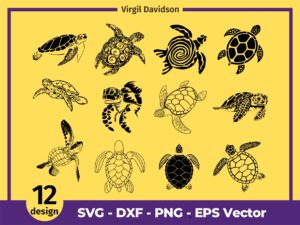 Turtle Cricut, Sea Turtle SVG, Turtle Clip Art Graphics